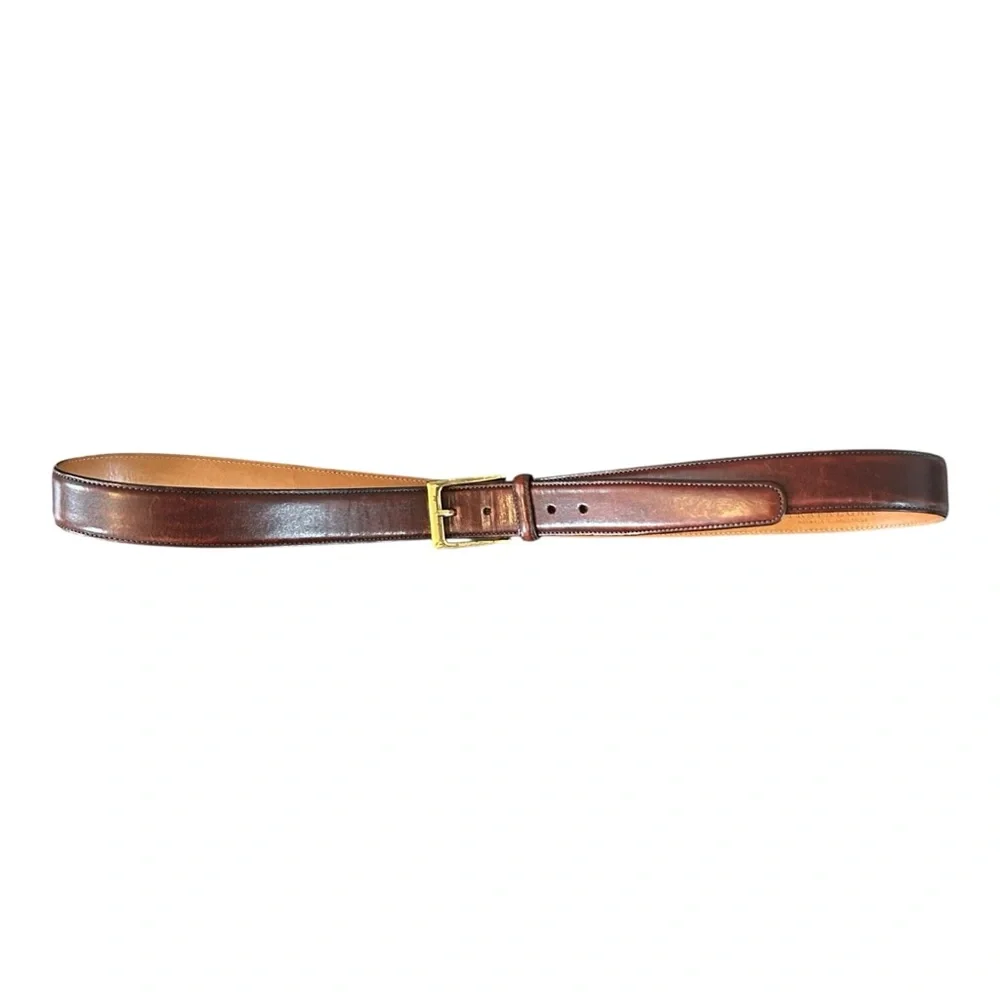Trafalgar Hand Polished Cortina Leather Dress Belt 1101TF71-602 Men’s‎ 40 Brown